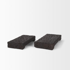 Shira Dark Brown Reclaimed Wooden Riser (Set of 2) - Ornate Home