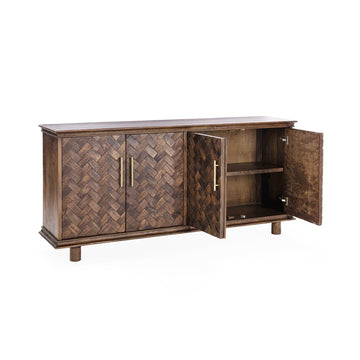 Shira Kona Brown 4 Door Buffet - Ornate Home