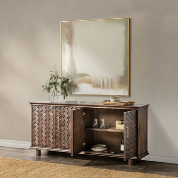 Shira Kona Brown 4 Door Buffet - Ornate Home