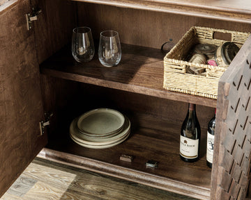 Shira Kona Brown 4 Door Buffet - Ornate Home