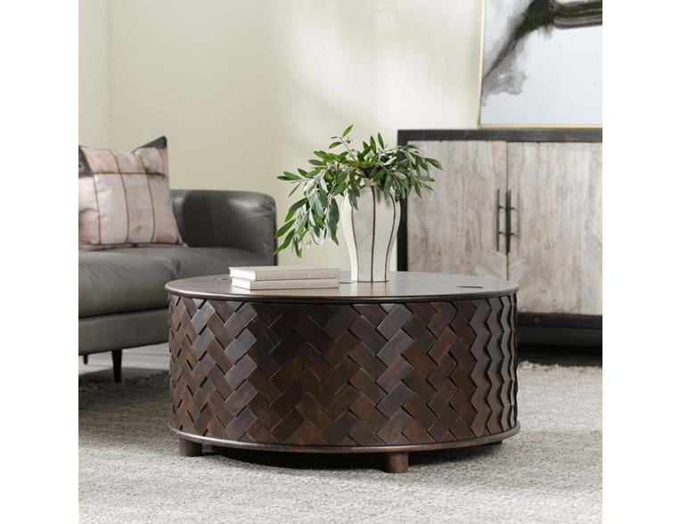 Shira Kona Brown Storage Coffee Table - Ornate Home