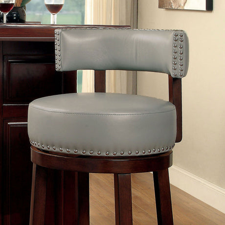 Shirley Dark Oak/Gray 29" Bar Stool - Ornate Home
