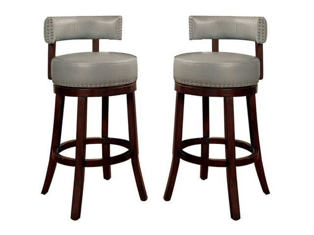 Shirley Dark Oak/Gray 29" Bar Stool - Ornate Home