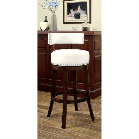 Shirley Dark Oak/White 24" Bar Stool - Ornate Home
