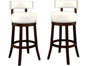 Shirley Dark Oak/White 24" Bar Stool - Ornate Home