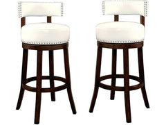 Shirley Dark Oak/White 24" Bar Stool - Ornate Home