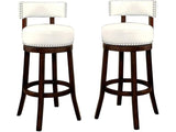 Shirley Dark Oak/White 29" Bar Stool - Ornate Home