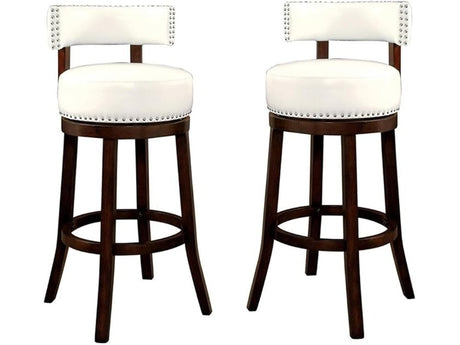 Shirley Dark Oak/White 29" Bar Stool - Ornate Home