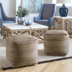 Shiro Beige Pouf - Ornate Home