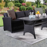 Shonda Black 3 Pc. Patio Dining Set - Ornate Home