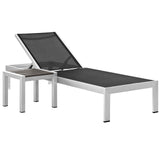 Shore Silver/Black 2 Piece Outdoor Patio Aluminum Set - Ornate Home
