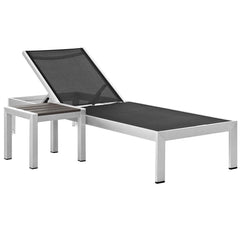 Shore Silver/Black 2 Piece Outdoor Patio Aluminum Set - Ornate Home