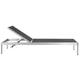 Shore Silver/Black Outdoor Patio Aluminum Chaise (Set of 6) - Ornate Home
