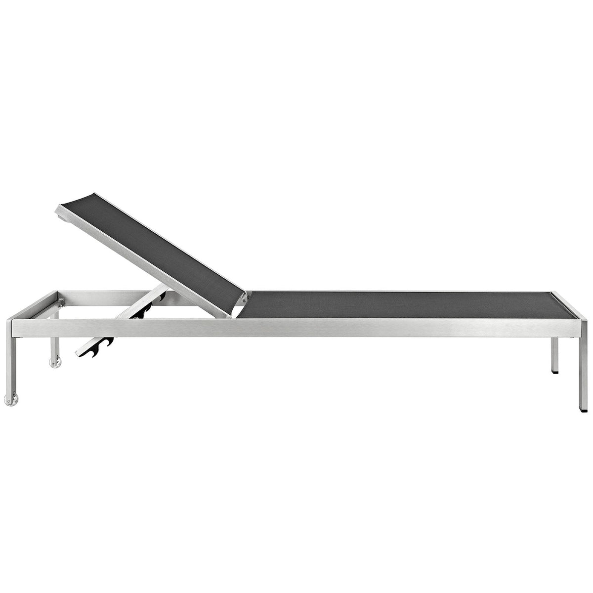 Shore Silver/Black Outdoor Patio Aluminum Chaise (Set of 6) - Ornate Home