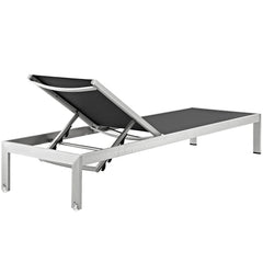 Shore Silver/Black Outdoor Patio Aluminum Chaise (Set of 6) - Ornate Home