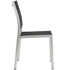 Shore Silver/Black Outdoor Patio Aluminum Side Chair (Set of 2) - Ornate Home