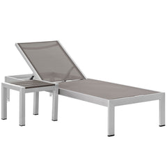 Shore Silver/Gray 2 Piece Outdoor Patio Aluminum Set - 76x40.5" - Ornate Home