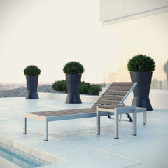 Shore Silver/Gray 2 Piece Outdoor Patio Aluminum Set - 76x40.5x14" - Ornate Home
