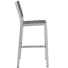 Shore Silver/Gray 3 Piece Outdoor Patio Aluminum Pub Set - 27.5x63.5" - Ornate Home