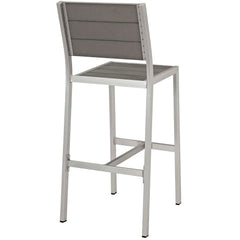 Shore Silver/Gray 3 Piece Outdoor Patio Aluminum Pub Set - 27.5x63.5" - Ornate Home