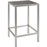 Shore Silver/Gray 3 Piece Outdoor Patio Aluminum Pub Set - 27.5x67.5" - Ornate Home