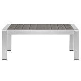 Shore Silver/Gray 3 Piece Sunbrella Fabric Outdoor Patio Aluminum Set - Ornate Home