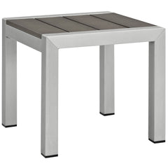 Shore Silver/Gray 6 Piece Outdoor Patio Aluminum Sectional Sofa Set - 55x111.5" - Ornate Home