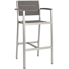 Shore Silver/Gray 7 Piece Outdoor Patio Aluminum Dining Set - Ornate Home