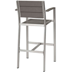 Shore Silver/Gray 7 Piece Outdoor Patio Aluminum Dining Set - Ornate Home