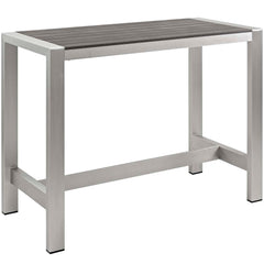 Shore Silver/Gray 7 Piece Outdoor Patio Aluminum Dining Set - Ornate Home