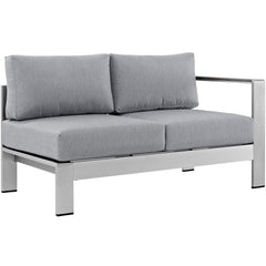 Shore Silver/Gray 7 Piece Outdoor Patio Sectional Sofa Set - Ornate Home