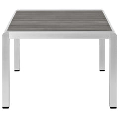 Shore Silver/Gray 7 Piece Sunbrella Fabric Outdoor Patio Aluminum Set - Ornate Home