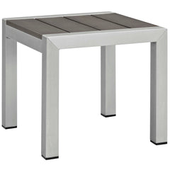 Shore Silver/Gray 7 Piece Sunbrella Fabric Outdoor Patio Aluminum Set - Ornate Home