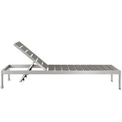 Shore Silver/Gray Outdoor Patio Aluminum Chaise - Ornate Home