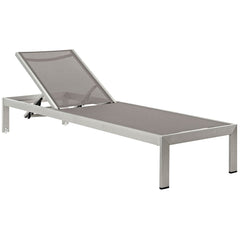 Shore Silver/Gray Outdoor Patio Aluminum Chaise (Set of 4) - 76x100x12" - Ornate Home