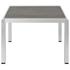 Shore Silver/Gray Outdoor Patio Aluminum Coffee Table - Ornate Home