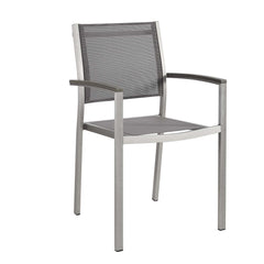 Shore Silver/Gray Outdoor Patio Aluminum Dining Chair - Ornate Home