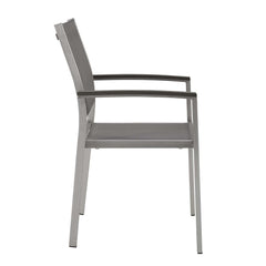 Shore Silver/Gray Outdoor Patio Aluminum Dining Chair - Ornate Home