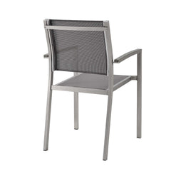 Shore Silver/Gray Outdoor Patio Aluminum Dining Chair - Ornate Home