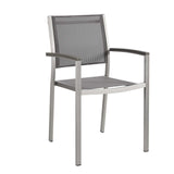 Shore Silver/Gray Outdoor Patio Aluminum Dining Chair (Set of 2) - Ornate Home