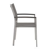 Shore Silver/Gray Outdoor Patio Aluminum Dining Chair (Set of 2) - Ornate Home