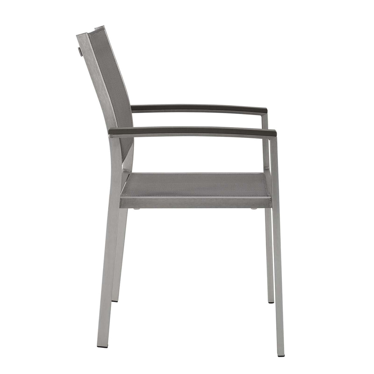 Shore Silver/Gray Outdoor Patio Aluminum Dining Chair (Set of 2) - Ornate Home