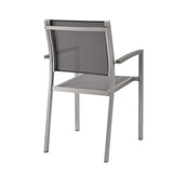 Shore Silver/Gray Outdoor Patio Aluminum Dining Chair (Set of 2) - Ornate Home