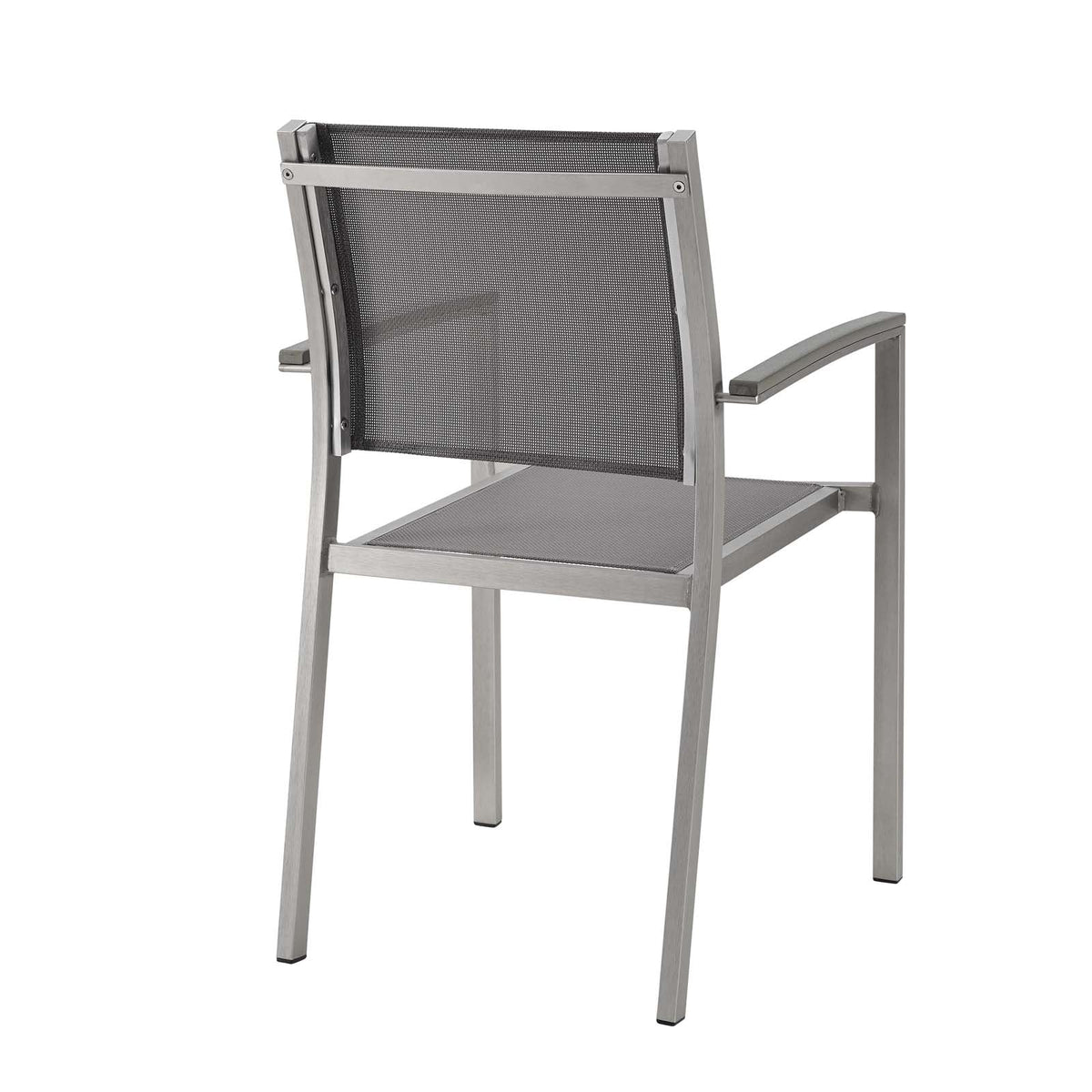Shore Silver/Gray Outdoor Patio Aluminum Dining Chair (Set of 2) - Ornate Home