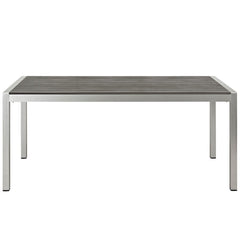 Shore Silver/Gray Outdoor Patio Aluminum Dining Table - Ornate Home