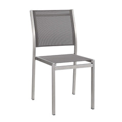 Shore Silver/Gray Outdoor Patio Aluminum Side Chair - Ornate Home