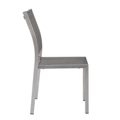 Shore Silver/Gray Outdoor Patio Aluminum Side Chair - Ornate Home