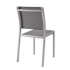 Shore Silver/Gray Outdoor Patio Aluminum Side Chair (Set of 2) - Ornate Home
