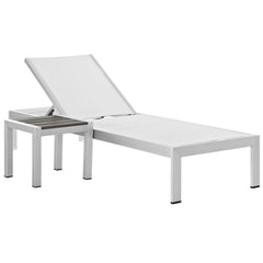 Shore Silver/White 2 Piece Outdoor Patio Aluminum Set - Ornate Home