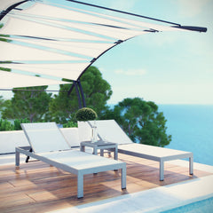 Shore Silver/White 3 Piece Outdoor Patio Aluminum Set - Ornate Home